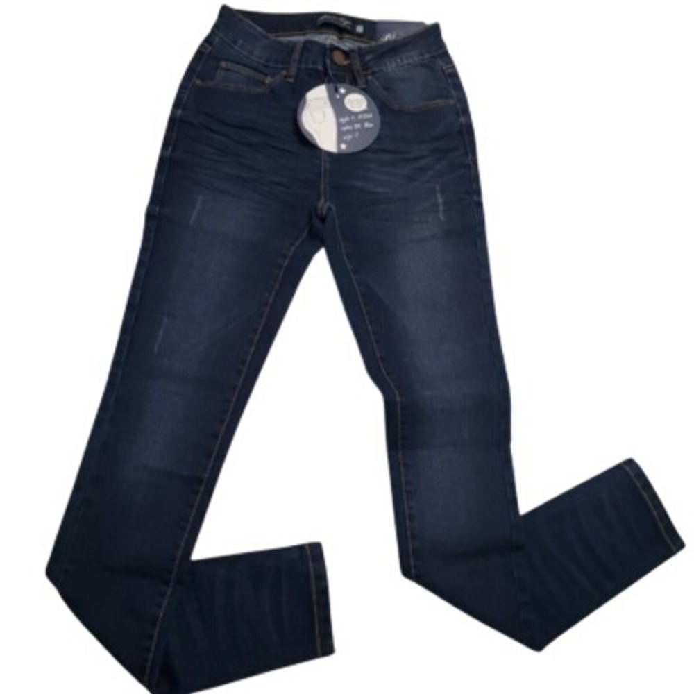Blue Age Denim Collection Womens Slim Skinny Jeans Blue Whiskered Juniors 9 New